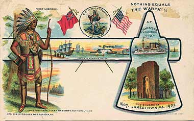 Jamestown tercentennial postcard. Click image for detailed view.