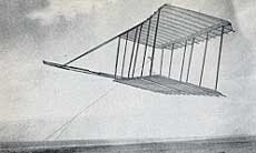 The Wright's tethered glider at Kitty Hawk